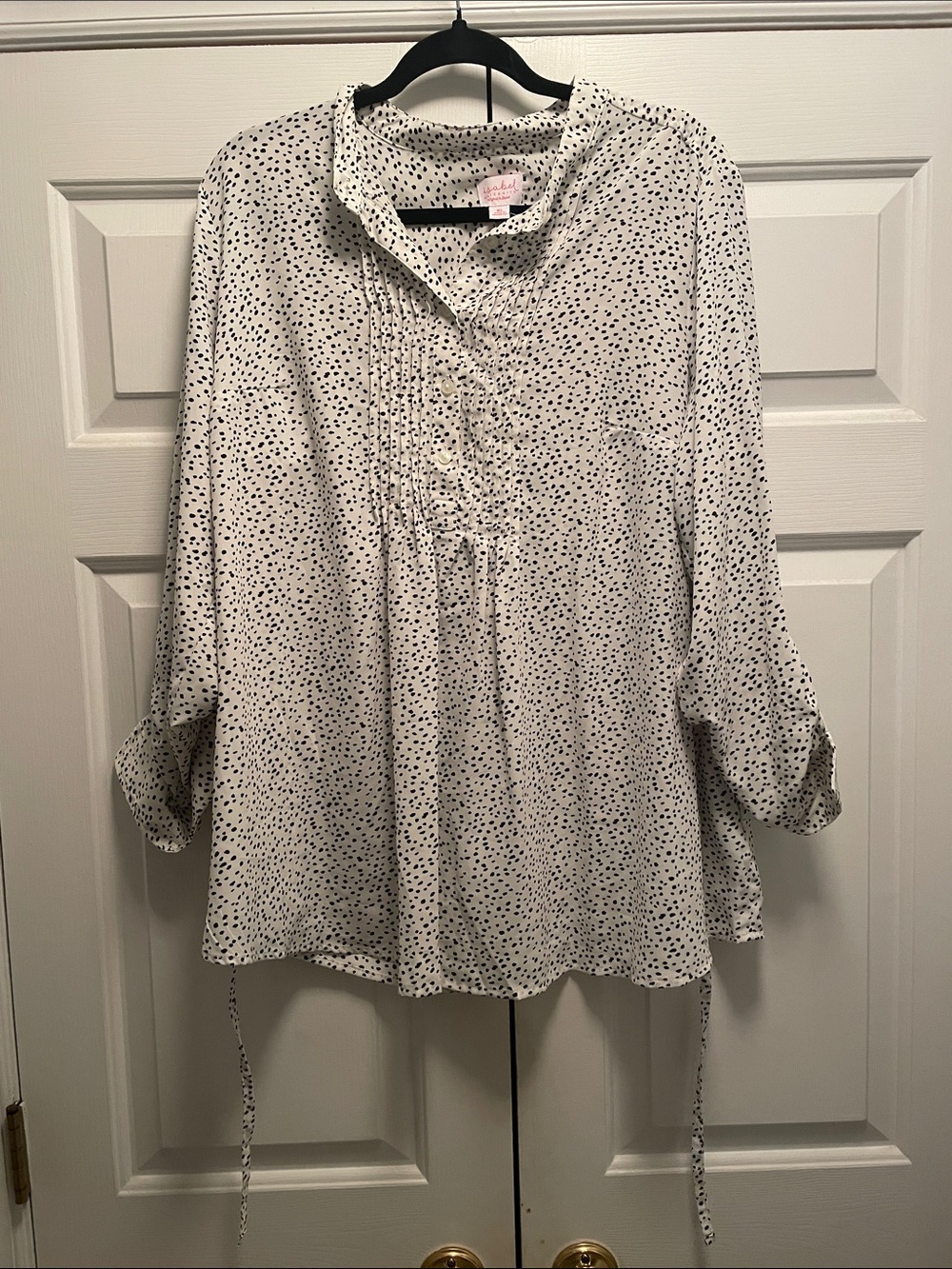 Isabel Maternity by Ingrid & Isabel White Black Polka Dot Tunic
